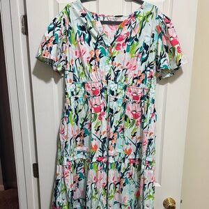 Floral Short Sleeve Dress